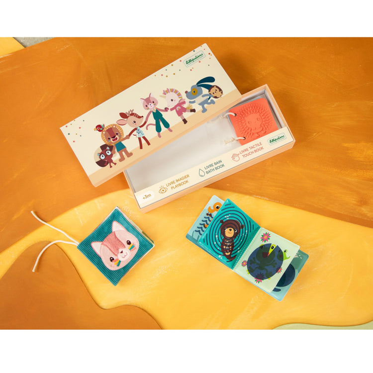 LILLIPUTIENS. Σετ 3 υφασμάτινα βιβλία δραστηριοτήτων Jeanne