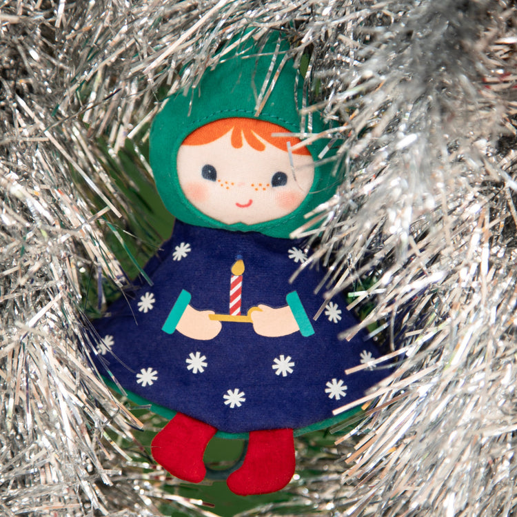LILLIPUTIENS. Christmas Decoration - Reversible Glow-in-the-Dark Fabric Elf Titti