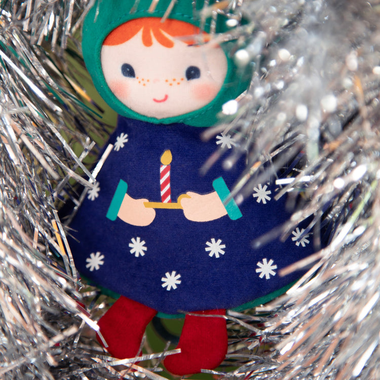 LILLIPUTIENS. Christmas Decoration - Reversible Glow-in-the-Dark Fabric Elf Titti