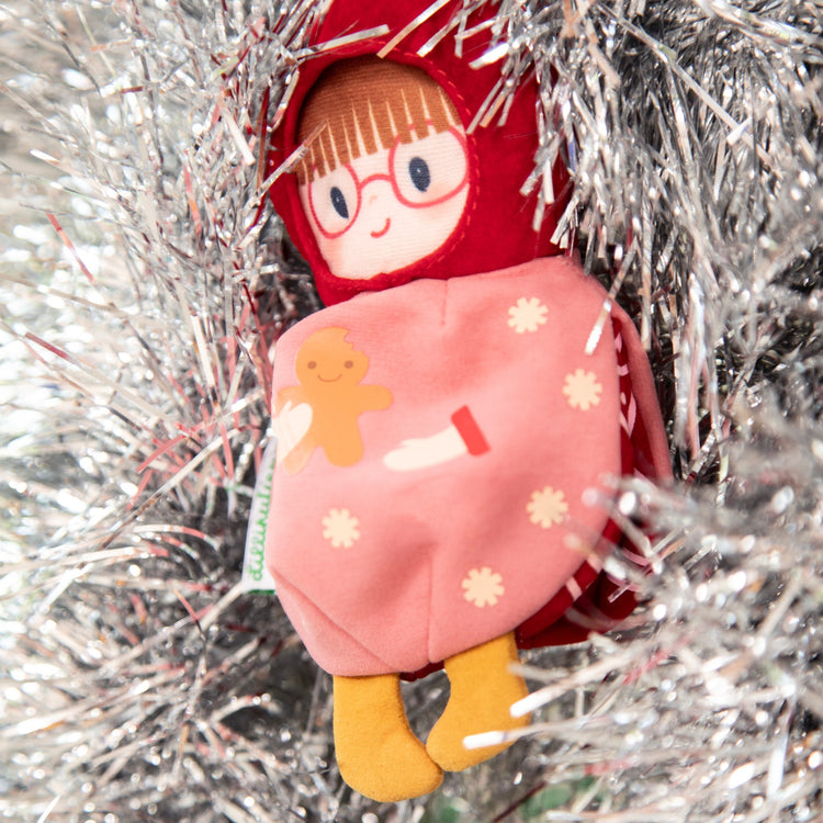 LILLIPUTIENS. Christmas Decoration - Reversible Glow-in-the-Dark Fabric Elf Bibbi