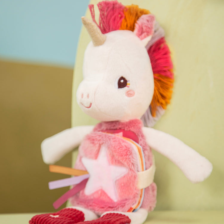 LILLIPUTIENS. Glow-in-the-Dark Soft Toy and Fabric Book - Lena the Unicorn