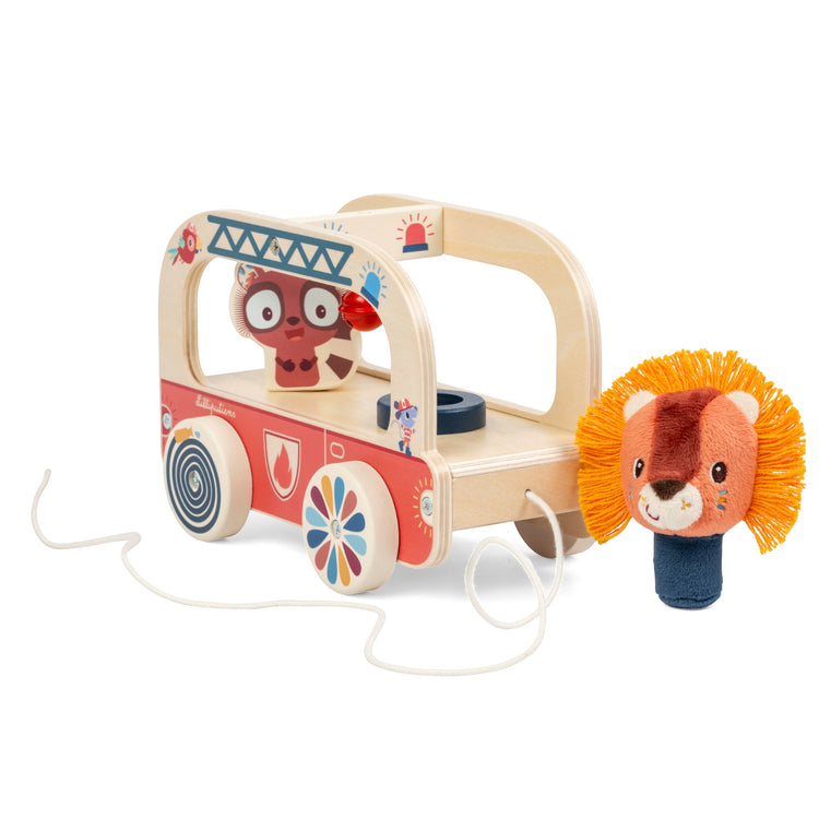 LILLIPUTIENS. Jack the Lion Wooden Fire Truck