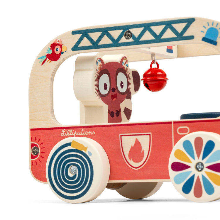 LILLIPUTIENS. Jack the Lion Wooden Fire Truck