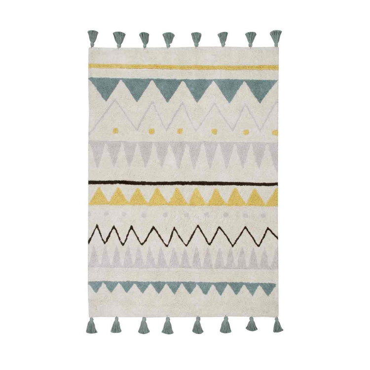 Lorena Canals. Χαλί δωματίου Azteca Natural Vintage Blue 140x200