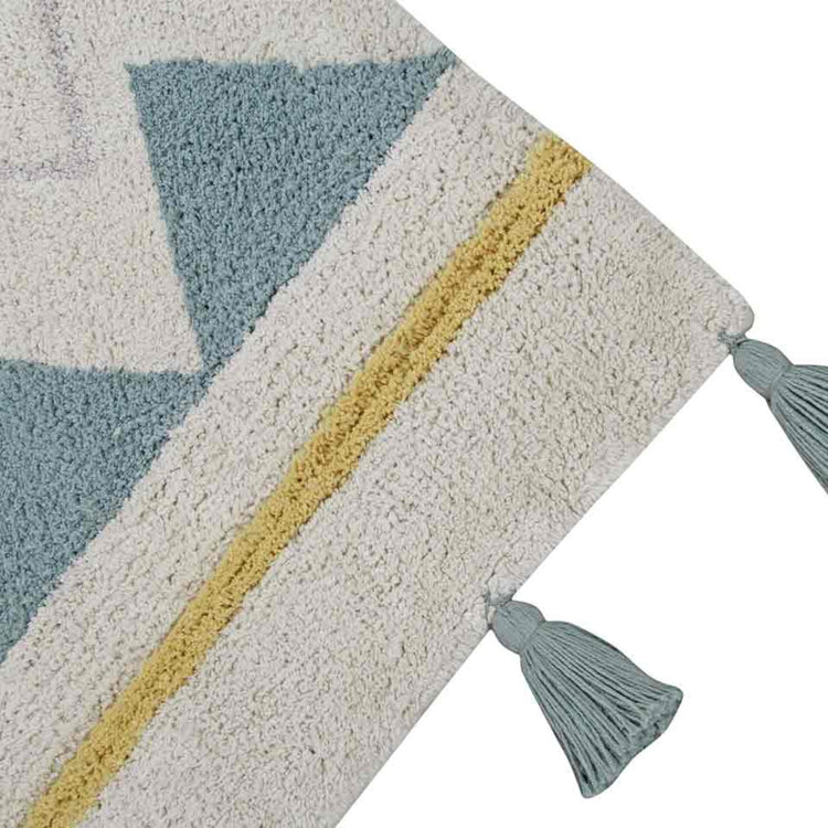 Lorena Canals. Χαλί δωματίου Azteca Natural Vintage Blue 140x200