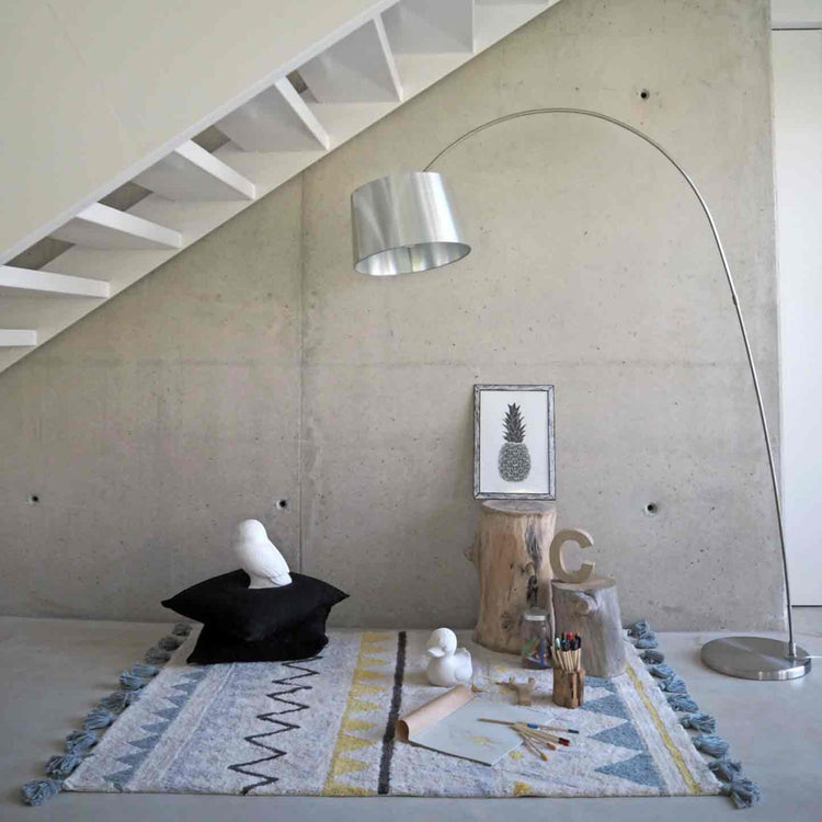 Lorena Canals. Χαλί δωματίου Azteca Natural Vintage Blue 140x200