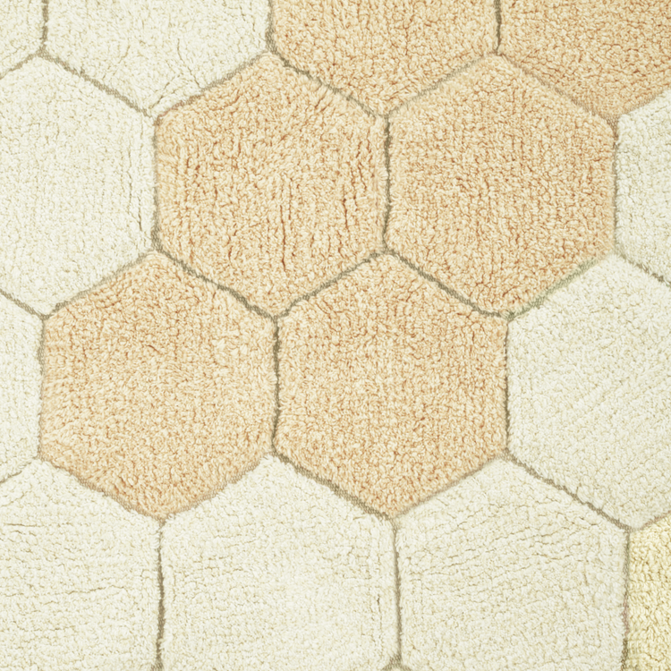 Lorena Canals. Washable rug Round Honeycomb Golden 140 cm