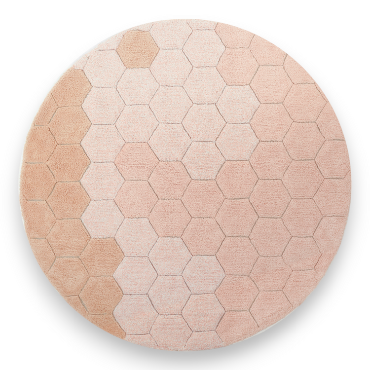 Lorena Canals. Washable rug Round Honeycomb Rose 140 cm