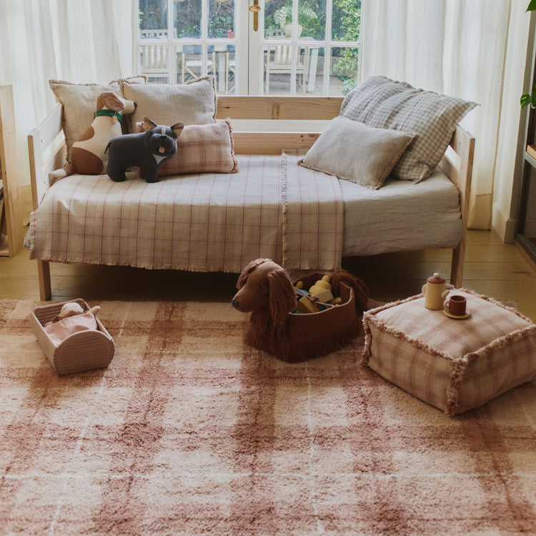 Lorena Canals. Washable Rug Tartan Rose 140x190 cm
