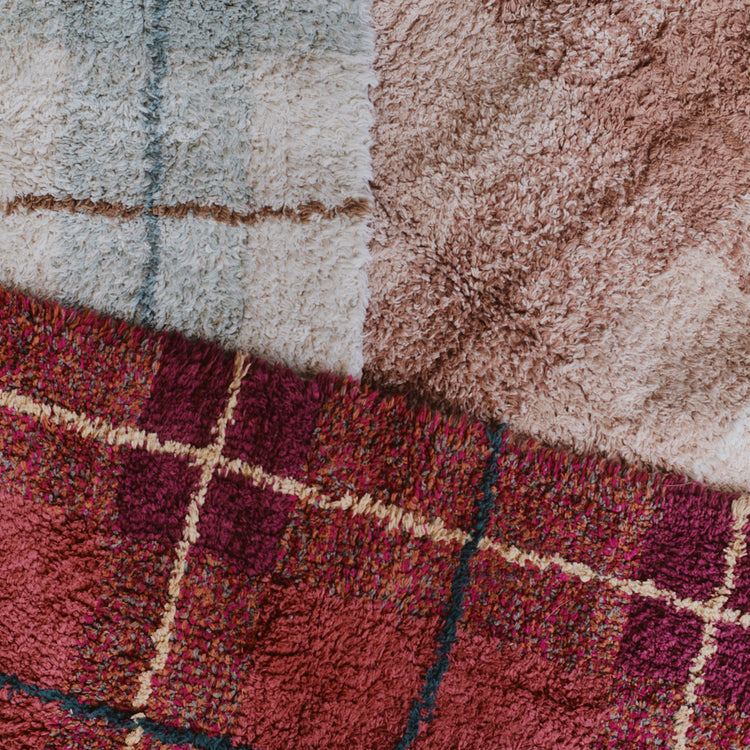 Lorena Canals. Χαλί δωματίου Tartan Vintage Red 140x190 εκ.