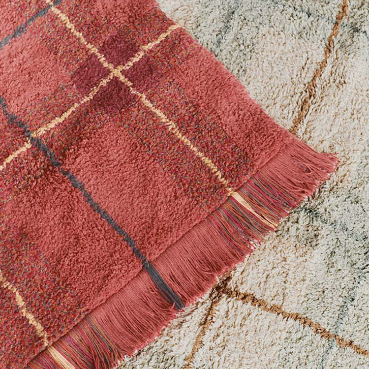 Lorena Canals. Χαλί δωματίου Tartan Vintage Red 140x190 εκ.