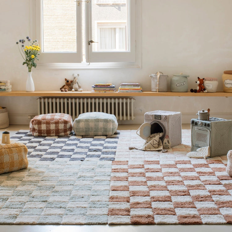 Lorena Canals. Washable rug Kitchen Tiles Blue Sage 120 x 160 cm