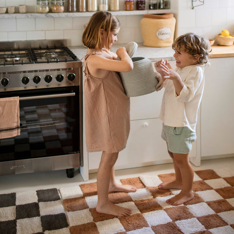 Lorena Canals. Washable rug Kitchen Tiles Toffee 140x200 cm