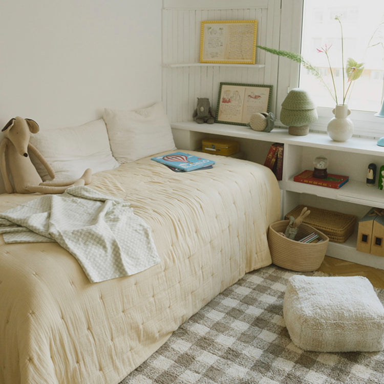 Lorena Canals. Pouf Vichy Ivory 40x40xH20 cm