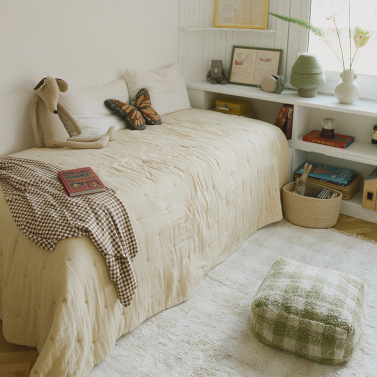 Lorena Canals. Πουφ Vichy Matcha 40x40xH20 εκ.