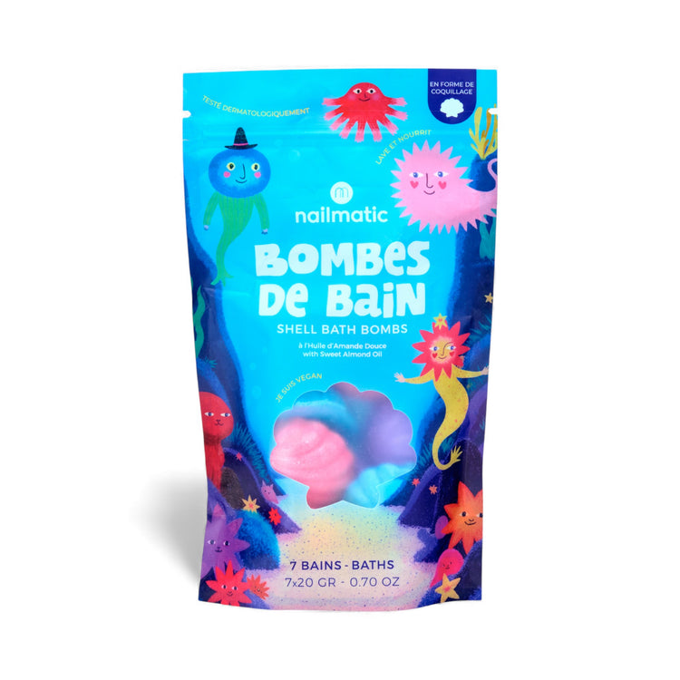 NAILMATIC. Shell Bath Bombs with sweet almond oil (7x20gr)