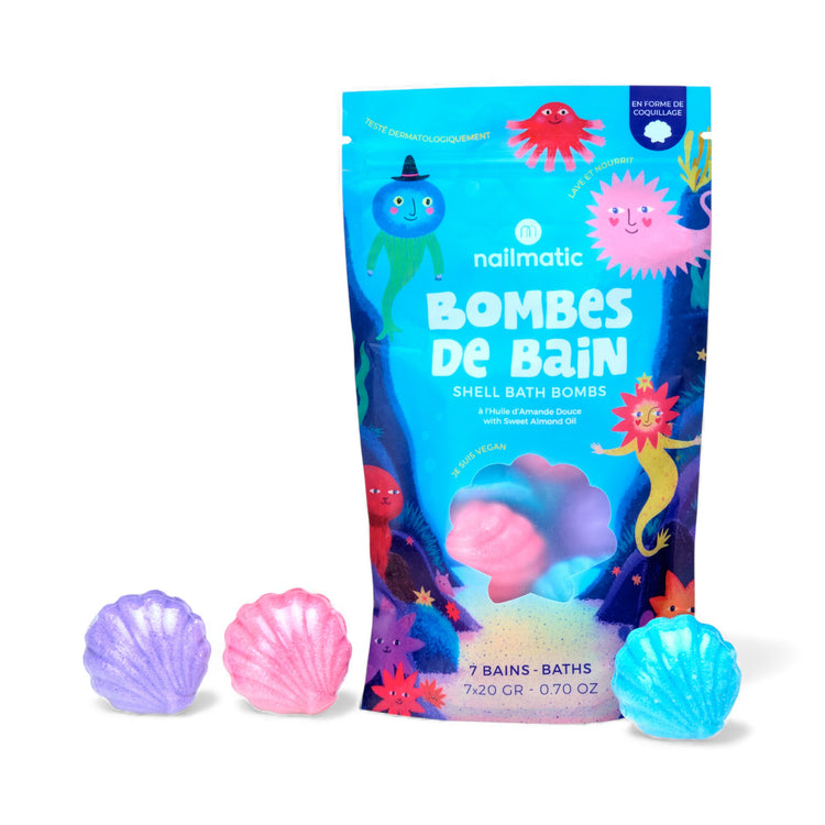 NAILMATIC. Shell Bath Bombs with sweet almond oil (7x20gr)