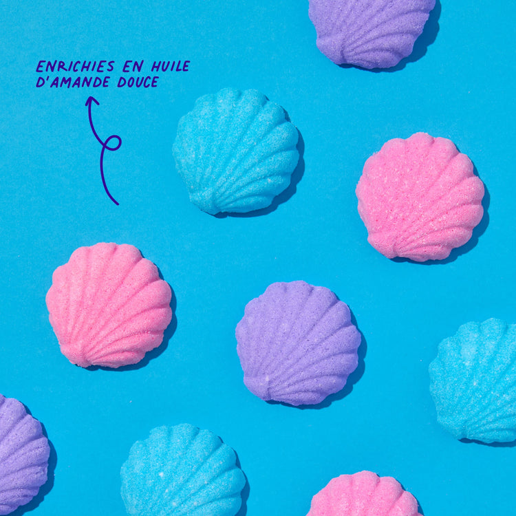 NAILMATIC. Shell Bath Bombs with sweet almond oil (7x20gr)