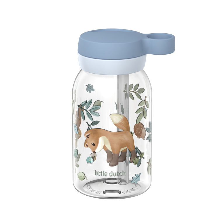 LITTLE DUTCH. Drinking bottle with straw Campus 450 ml - Forest Friends