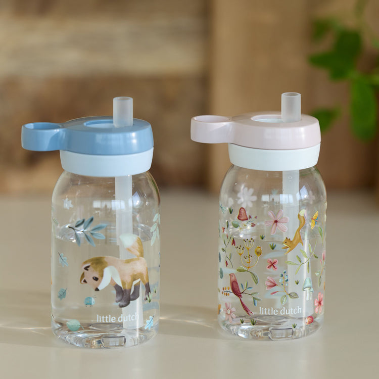 LITTLE DUTCH. Drinking bottle with straw Campus 450 ml - Forest Friends