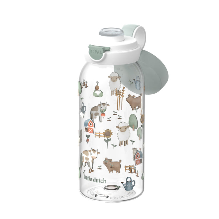 LITTLE DUTCH. Drinking bottle with flip cap Campus 600 ml - Little Farm