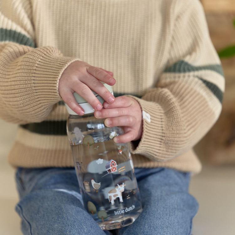 LITTLE DUTCH. Drinking bottle with flip cap Campus 600 ml - Little Farm
