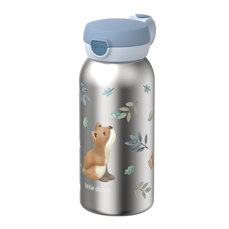 LITTLE DUTCH. Insulated bottle with flip cap Campus 500 ml - Forest Friends