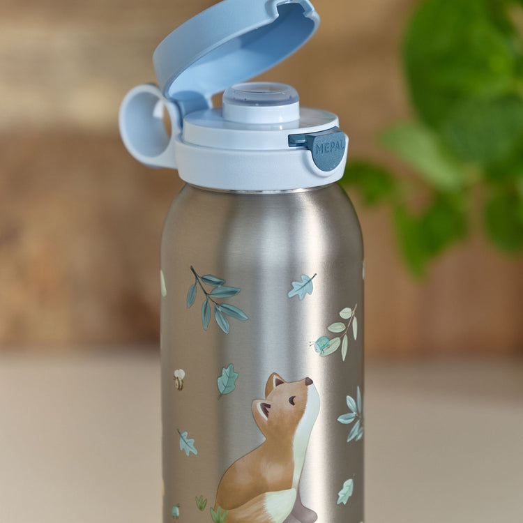 LITTLE DUTCH. Insulated bottle with flip cap Campus 500 ml - Forest Friends
