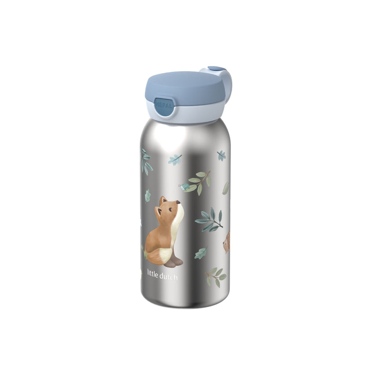 LITTLE DUTCH. Stainless steel bottle + flip cap Campus 600 ml - Forest Friends