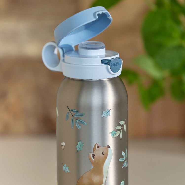 LITTLE DUTCH. Stainless steel bottle + flip cap Campus 600 ml - Forest Friends