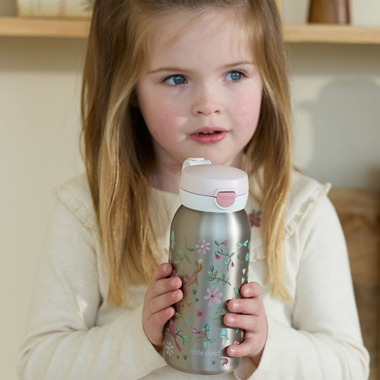 LITTLE DUTCH. Stainless steel bottle + flip cap Campus 600 ml - Fairy Wonders