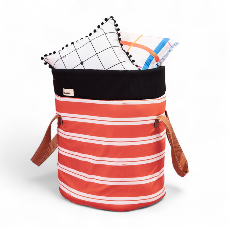 MOOUI. Storage Basket - Carmine Stripes