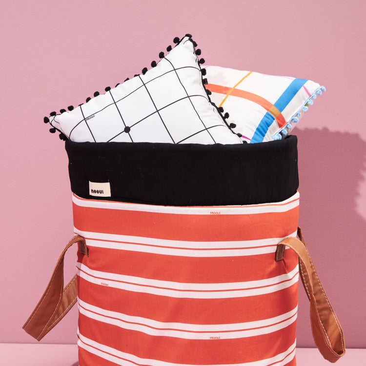 MOOUI. Storage Basket - Carmine Stripes