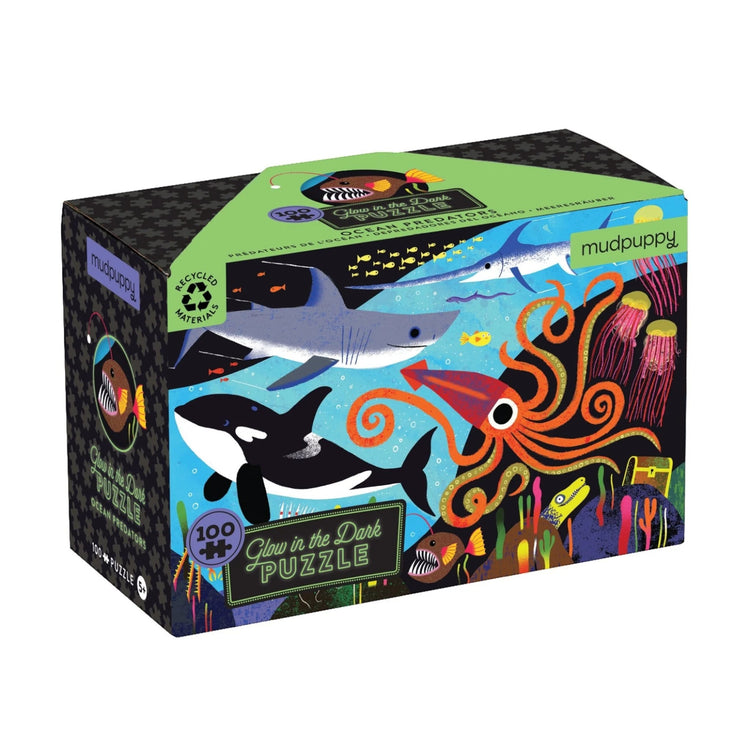 MUDPUPPY. Ocean Predators 100 Piece Glow in the Dark Puzzle