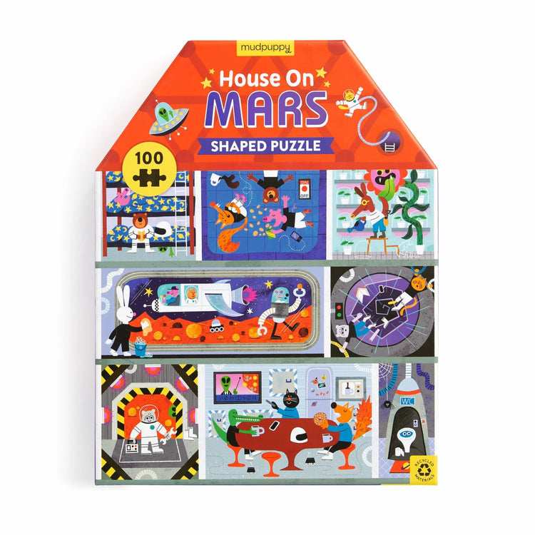 MUDPUPPY. House on Mars 100 Piece House-Shaped Puzzle