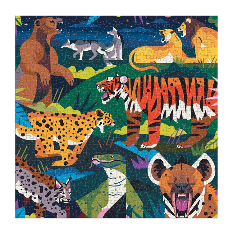 MUDPUPPY. Predators Illuminated 500 Piece Glow in the Dark Puzzle