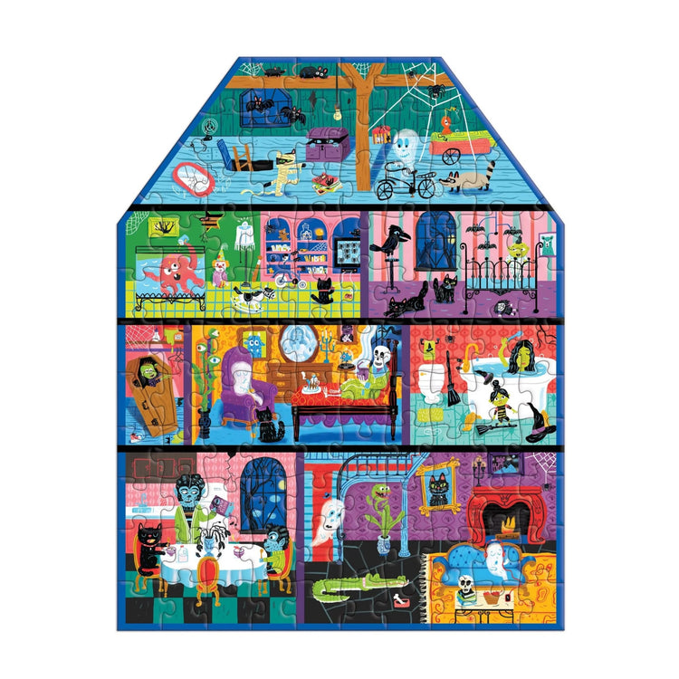 MUDPUPPY. Spooky House 100 Piece House-Shaped Puzzle