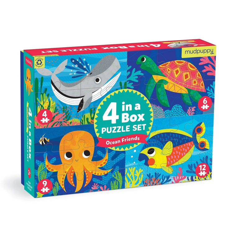 MUDPUPPY. Ocean Friends 4-in-a-box puzzle set