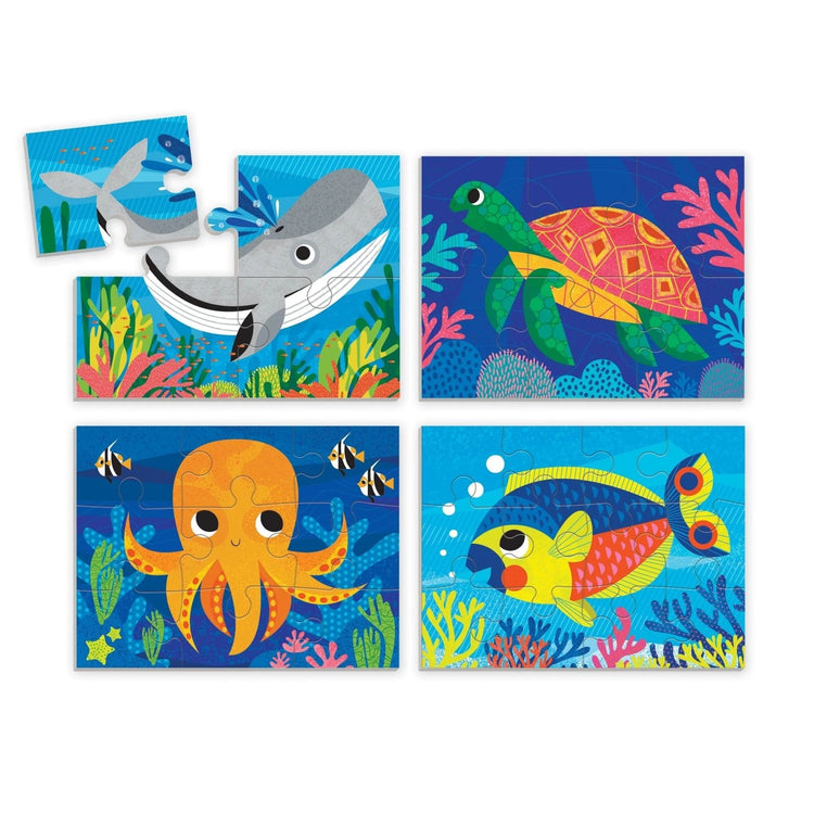 MUDPUPPY. Ocean Friends 4-in-a-box puzzle set