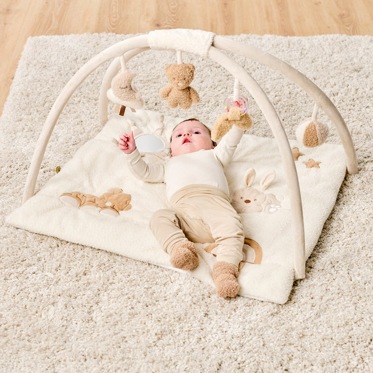 TEDDY. Βρεφικό στρωματάκι δραστηριοτήτων με γυμναστήριο - ορθογώνιο (εκρού)
