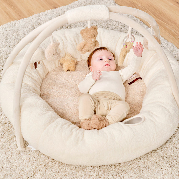 TEDDY. Στρωματάκι δραστηριοτήτων με γυμναστήριο & περιμετρικό μαξιλάρι - στρογγυλό