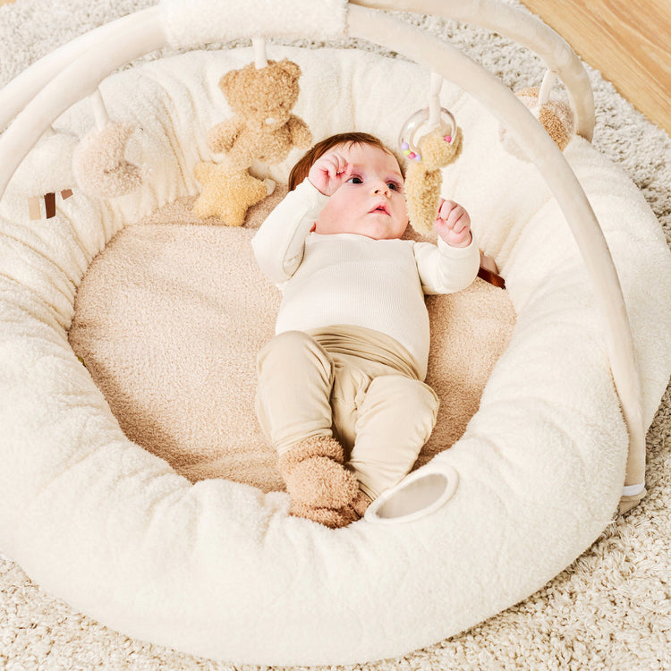 TEDDY. Στρωματάκι δραστηριοτήτων με γυμναστήριο & περιμετρικό μαξιλάρι - στρογγυλό