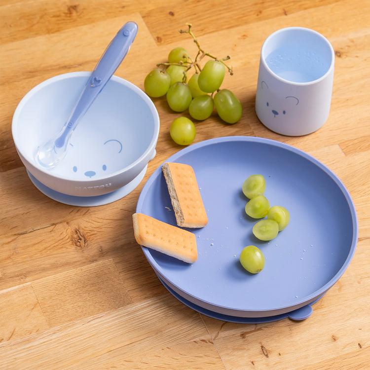 MEALTIME. Σετ φαγητού 4 τεμαχίων αρκουδάκι (μπλε)