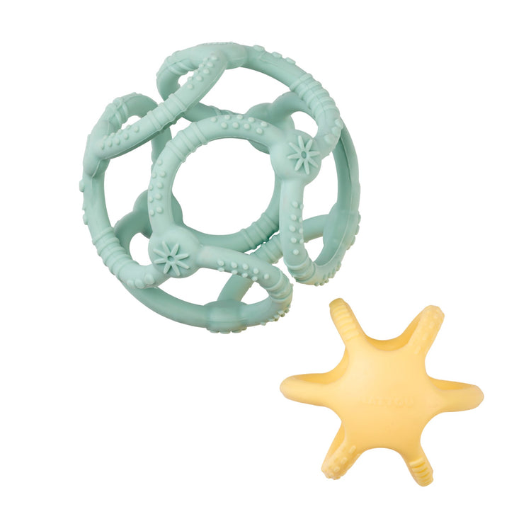 SILICON. Set balls pastel green and yellow