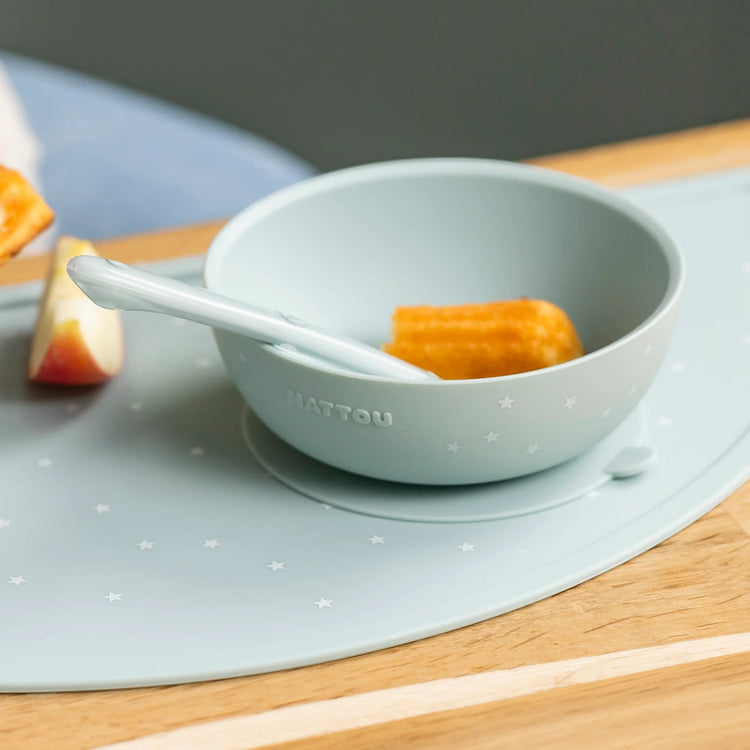 SILICON. Children Tableware Set of 4 pcs - Silicone Green Pattern