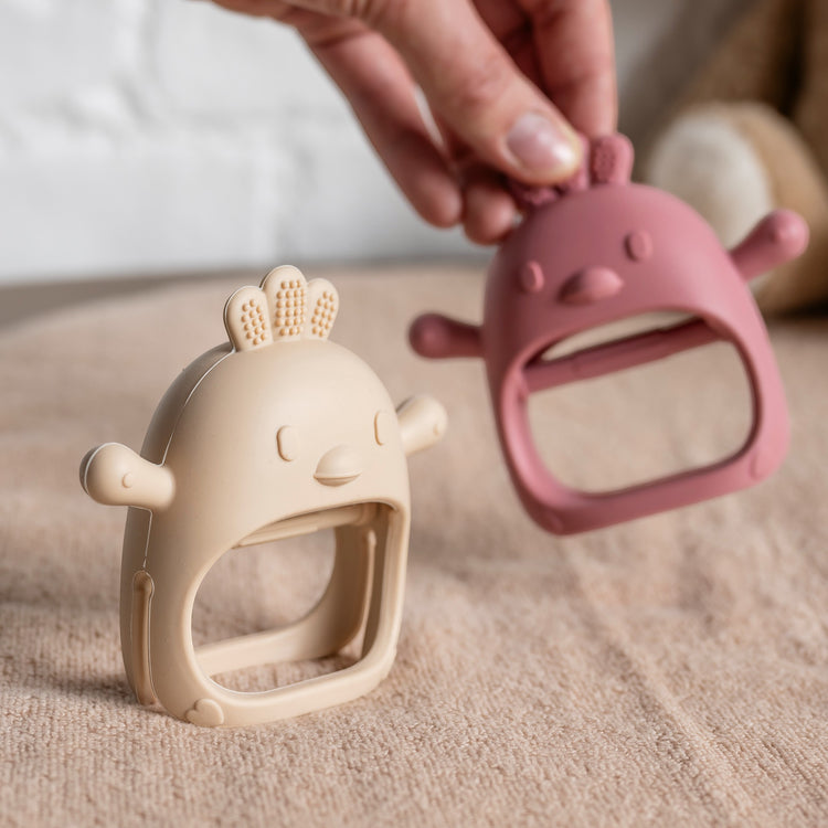 SILICON. Teether glove - Old Pink