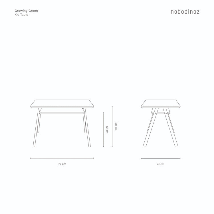 GROWING GREEN. Kid's table - Oak wood