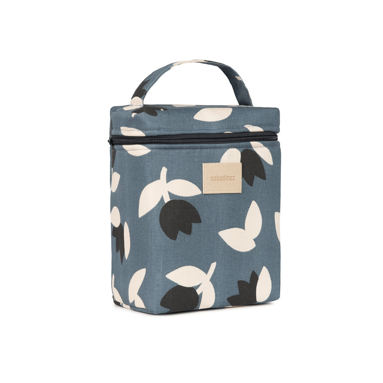 HYDE PARK. Insulated baby bottle and lunch bag Blue Black Tulips