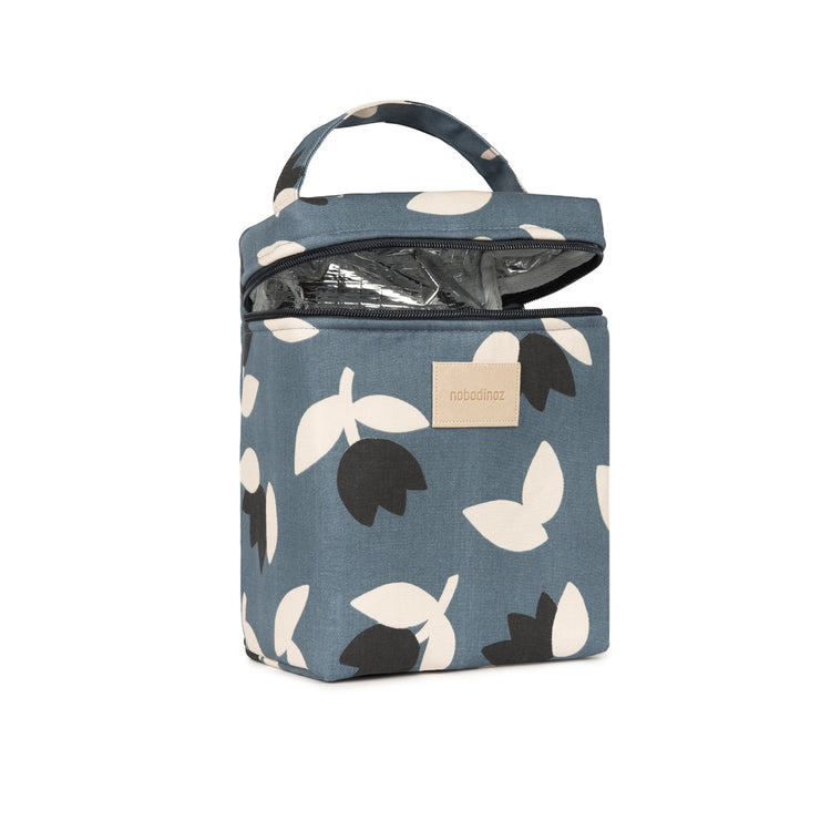 HYDE PARK. Insulated baby bottle and lunch bag Blue Black Tulips