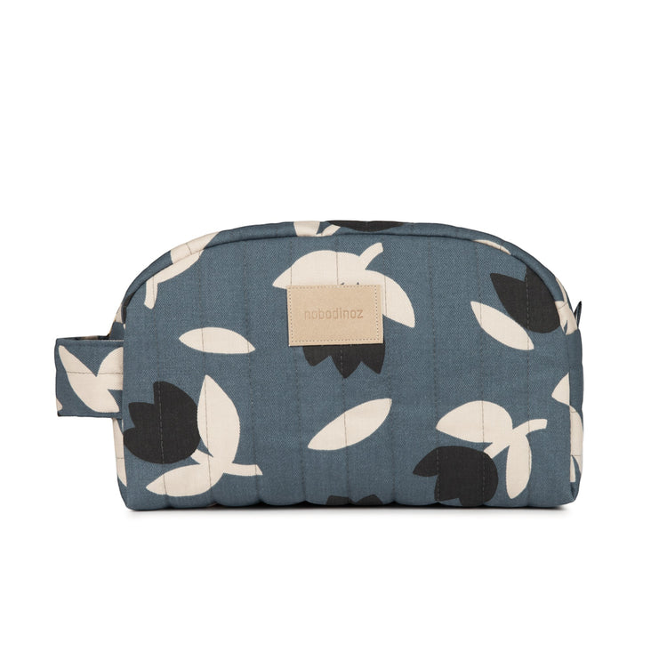 HYDE PARK. Waterproof vanity case Blue Black Tulips